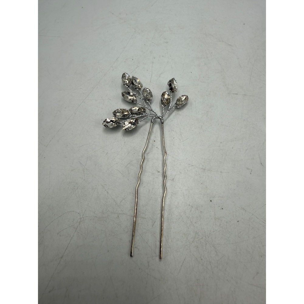Silver Tone Rhineston Crystal Branch Bridal Hair Pin Wedding Headpiece Accessory